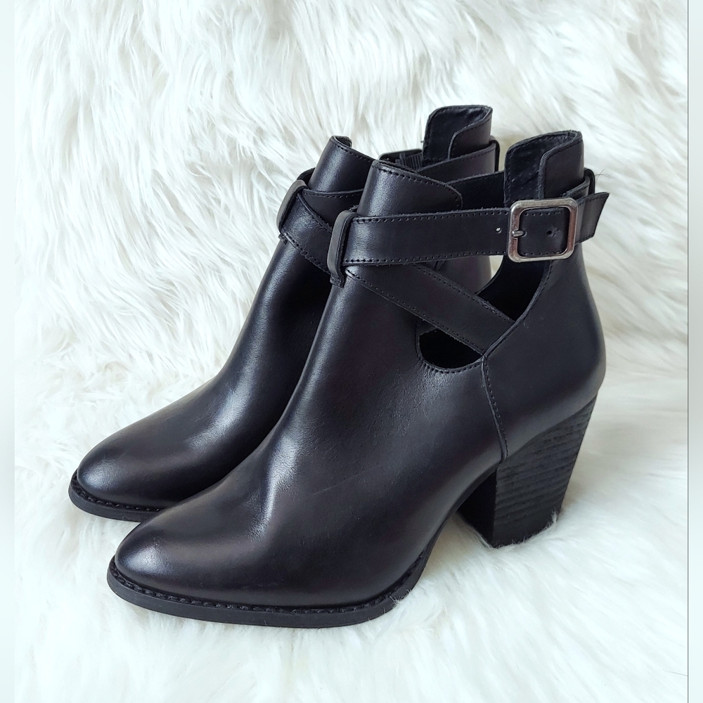 Reba KC Leather Ankle Boots